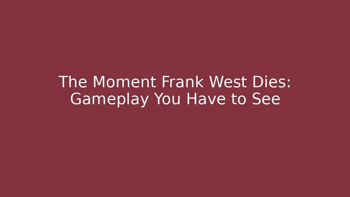 The Moment Frank West Dies: Gameplay You Have to See