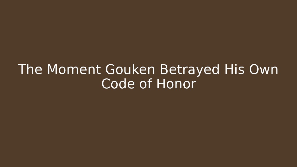 The Moment Gouken Betrayed His Own Code of Honor - Critter Realm