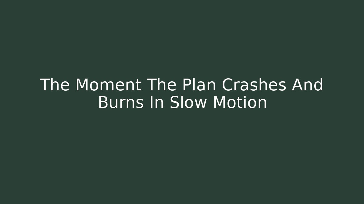 The Moment The Plan Crashes And Burns In Slow Motion