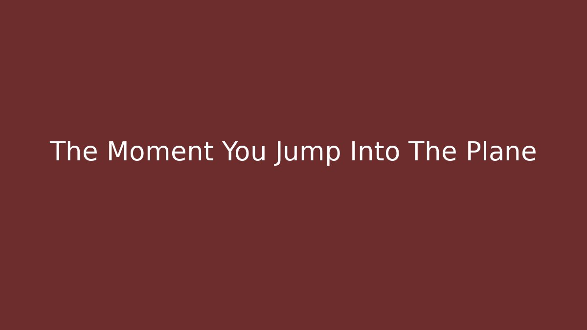 The Moment You Jump Into The Plane - Critter Realm