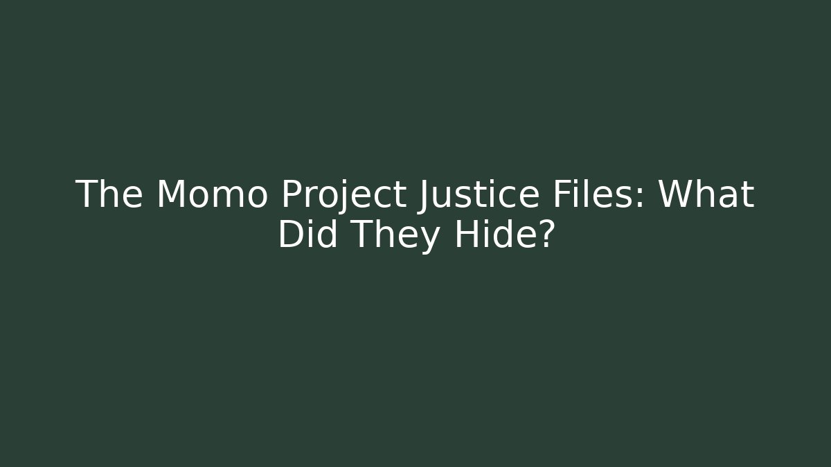 The Momo Project Justice Files: What Did They Hide?