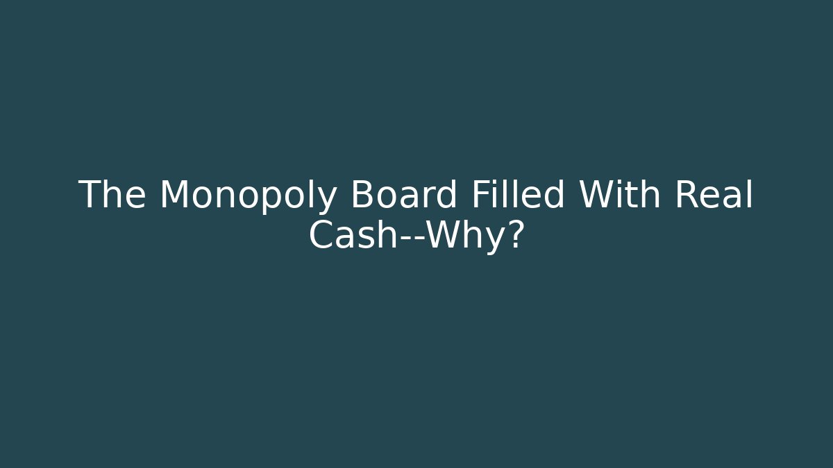 The Monopoly Board Filled With Real Cash—Why?