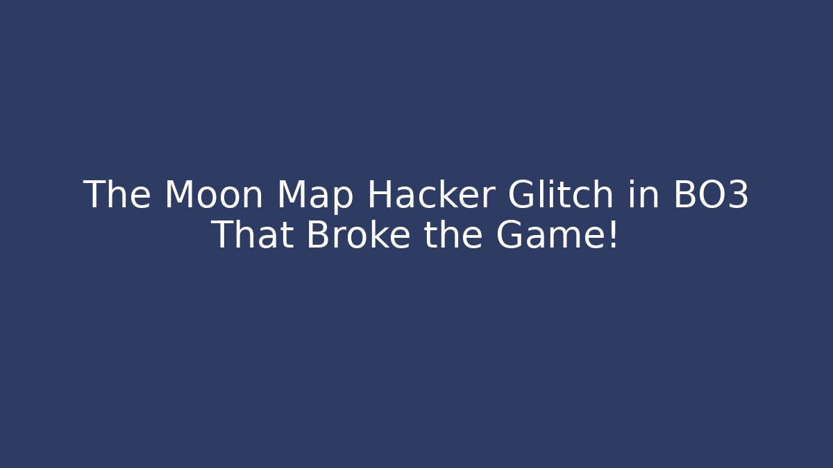 The Moon Map Hacker Glitch in BO3 That Broke the Game! - Critter Realm
