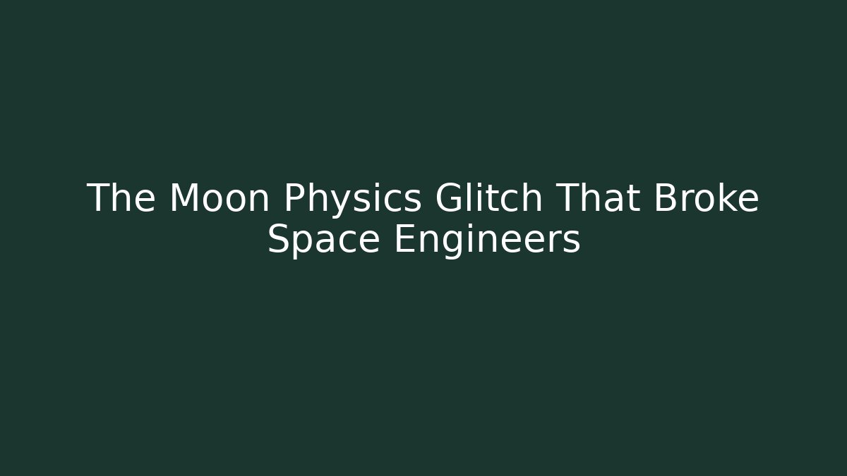 The Moon Physics Glitch That Broke Space Engineers - Critter Realm