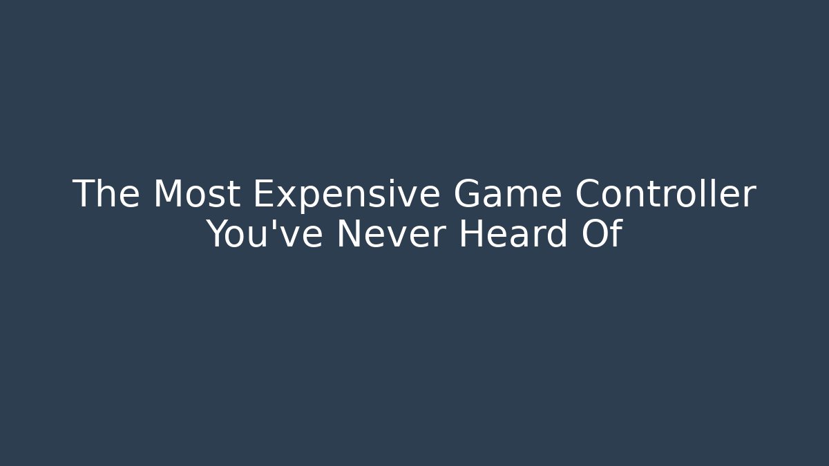 The Most Expensive Game Controller You’ve Never Heard Of - Critter Realm
