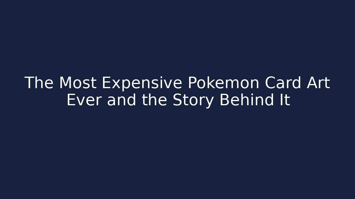 The Most Expensive Pokémon Card Art Ever and the Story Behind It