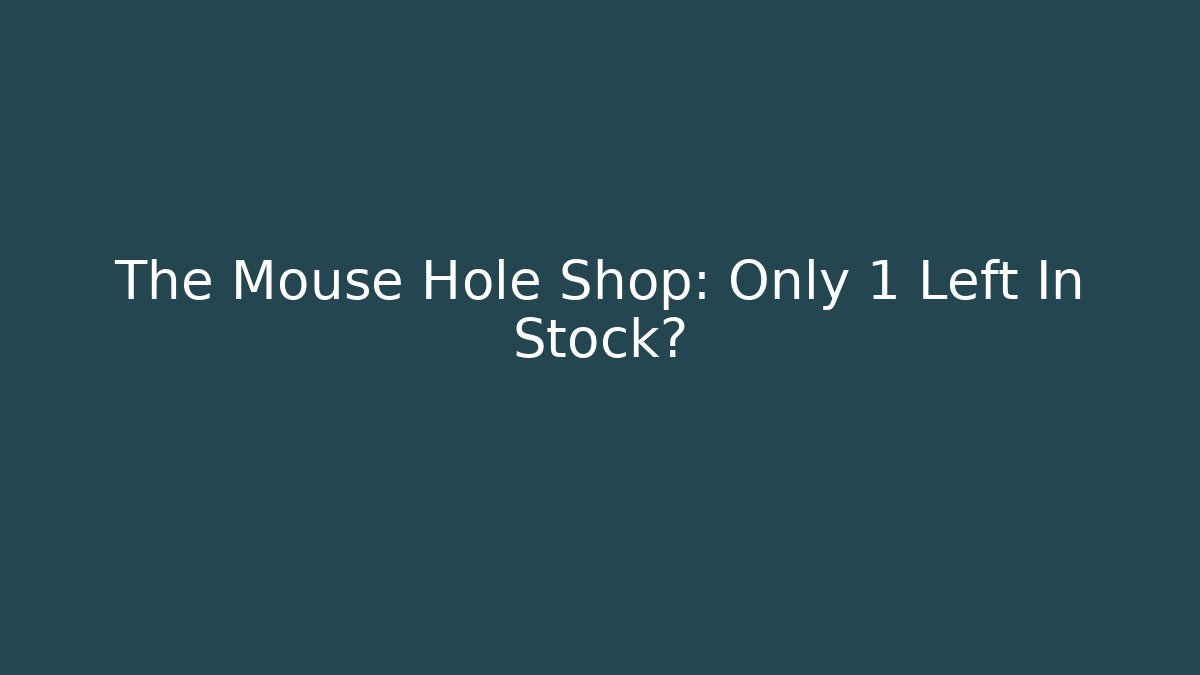 The Mouse Hole Shop: Only 1 Left In Stock?