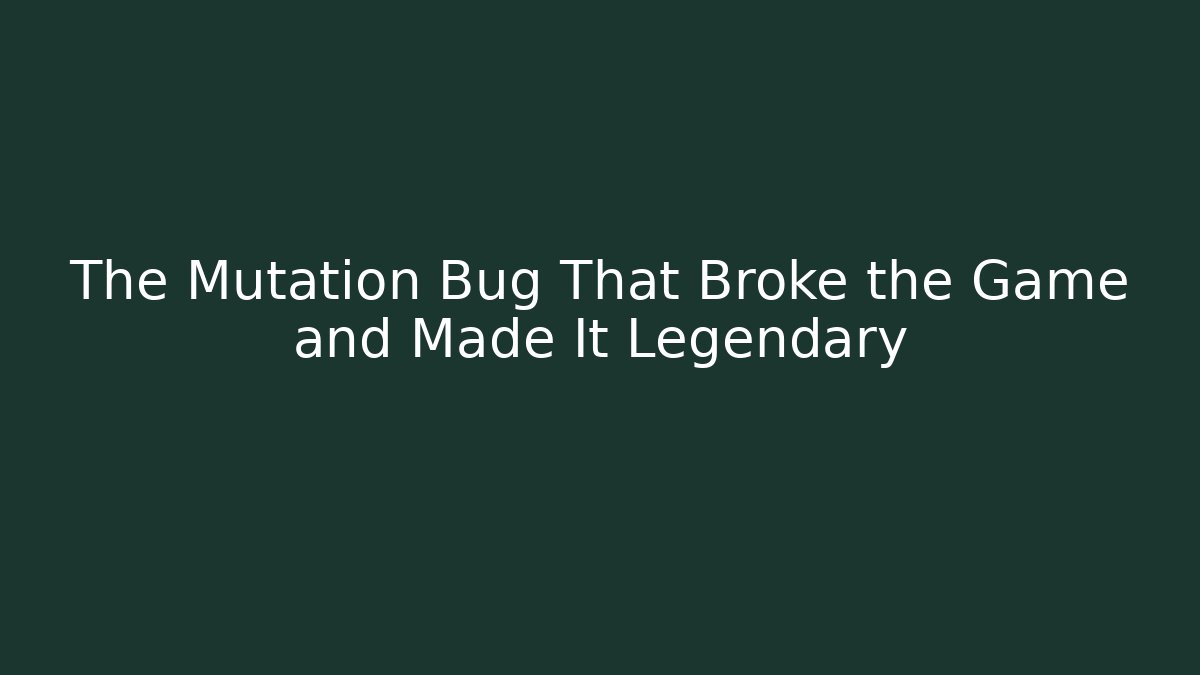 The Mutation Bug That Broke the Game and Made It Legendary