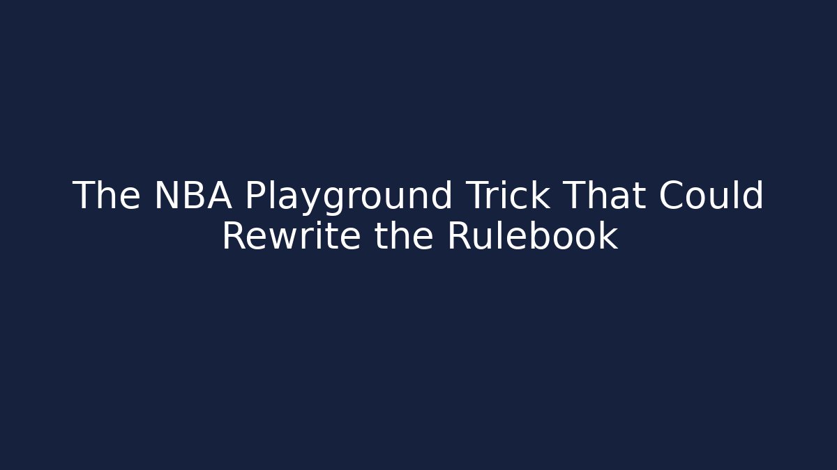 The NBA Playground Trick That Could Rewrite the Rulebook