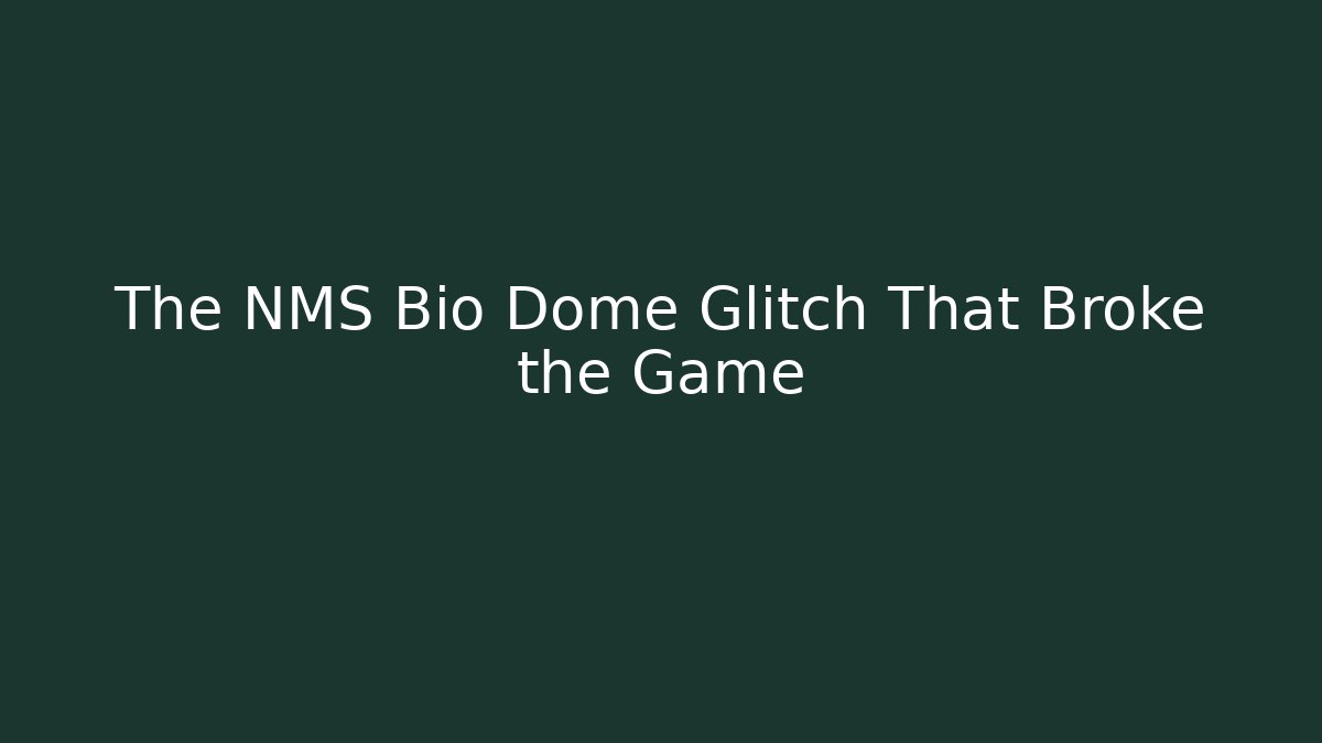 The NMS Bio Dome Glitch That Broke the Game - Critter Realm