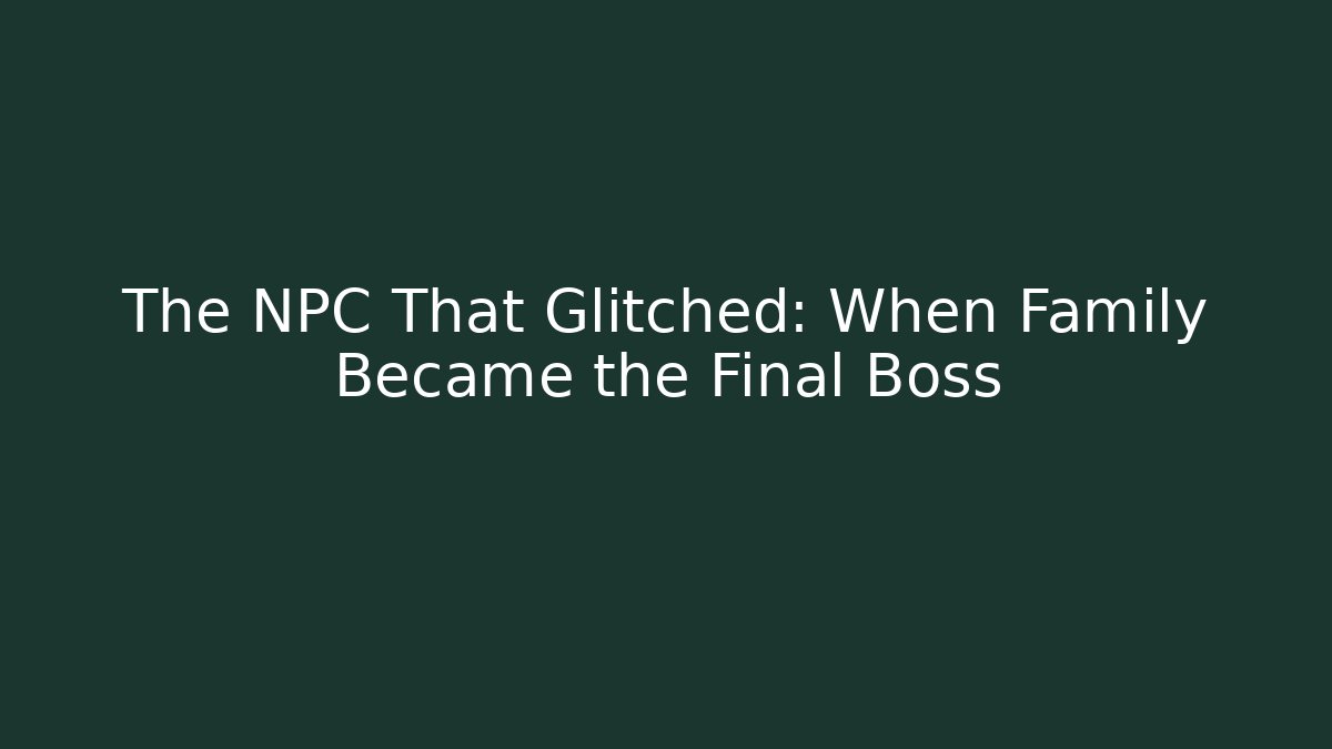The NPC That Glitched: When Family Became the Final Boss