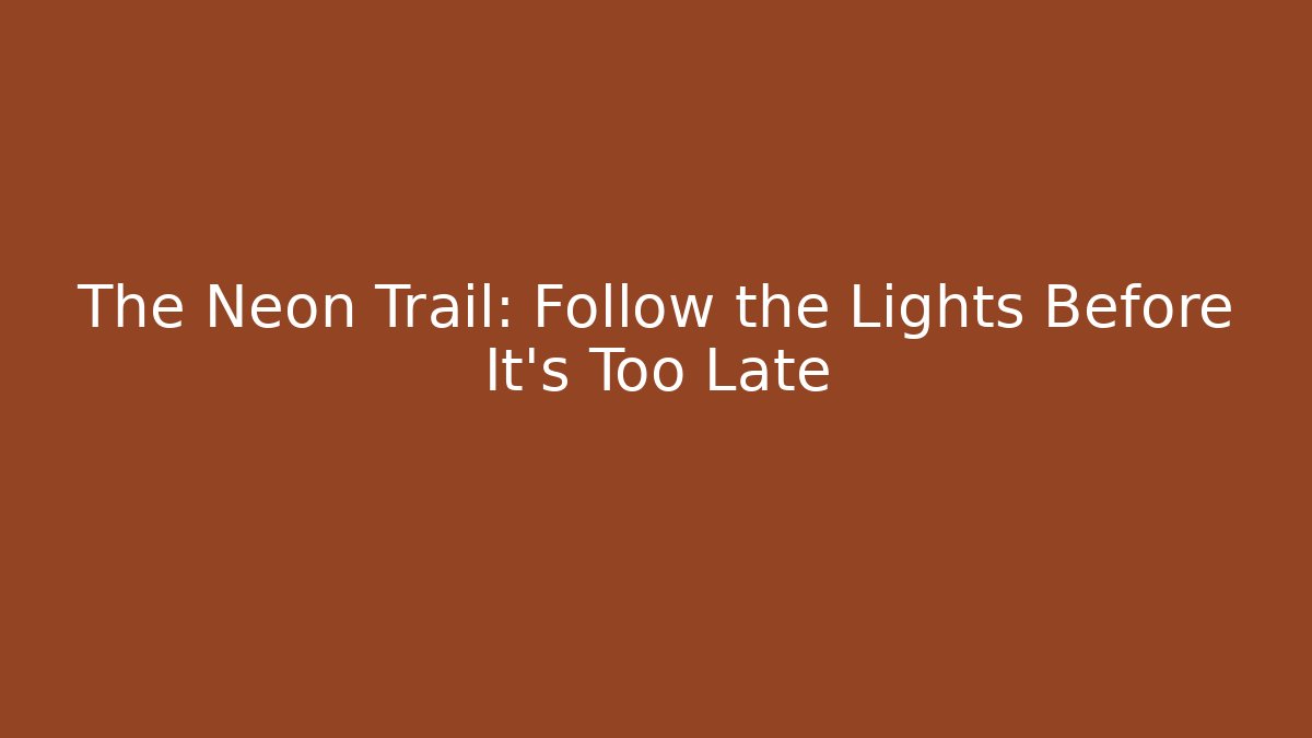 The Neon Trail: Follow the Lights Before It’s Too Late