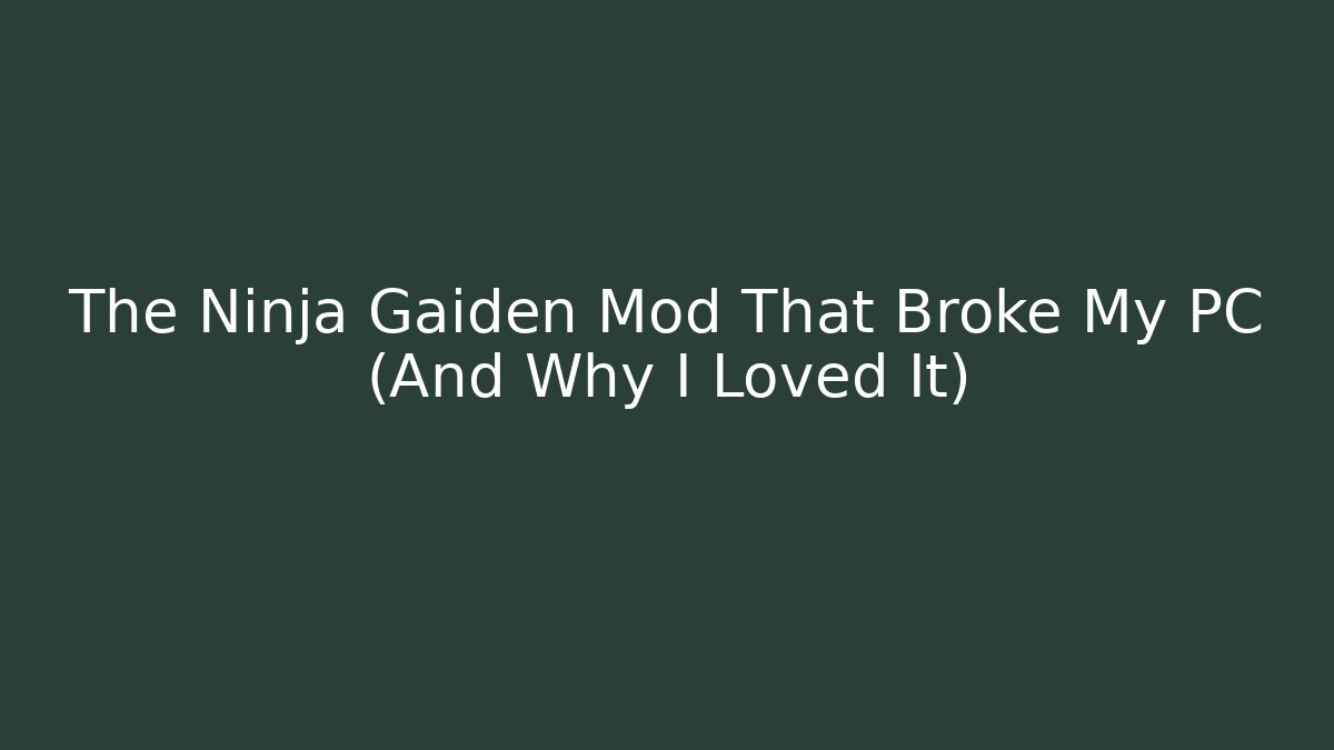 The Ninja Gaiden Mod That Broke My PC (And Why I Loved It)