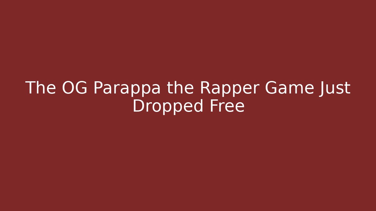 The OG Parappa the Rapper Game Just Dropped Free