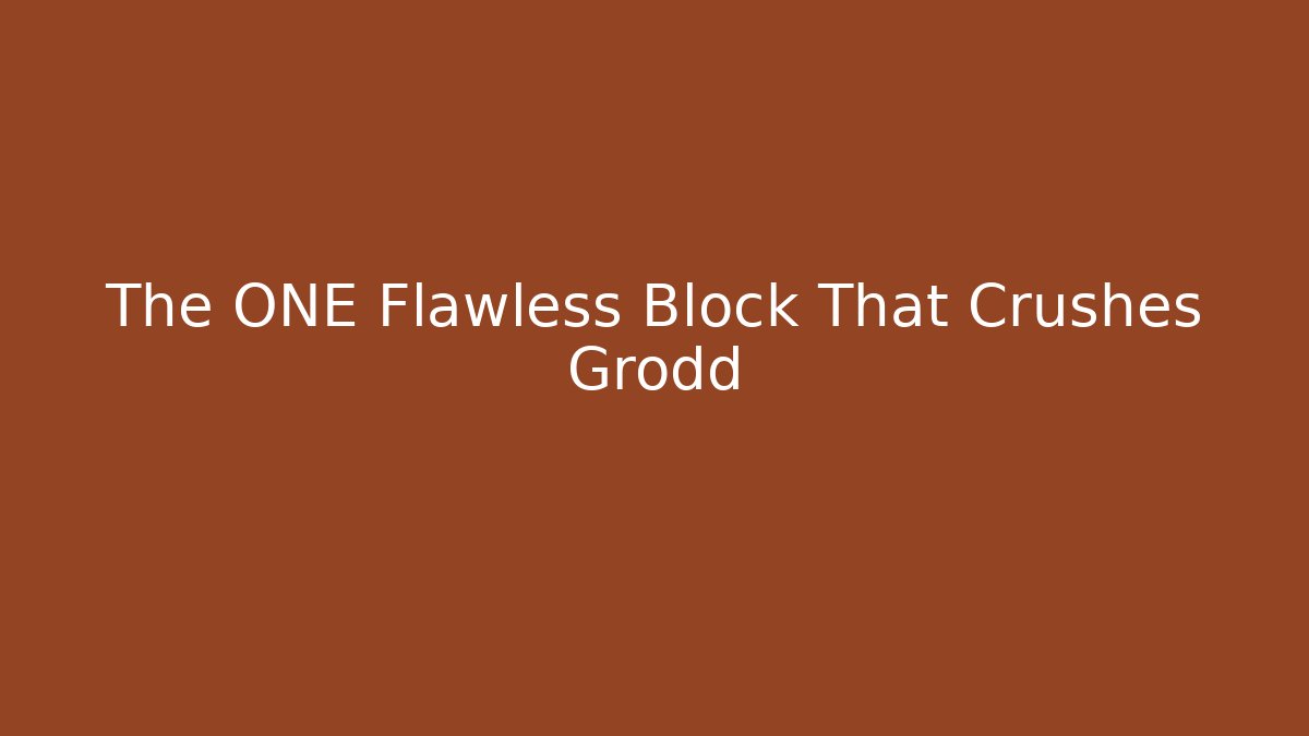 The ONE Flawless Block That Crushes Grodd - Critter Realm