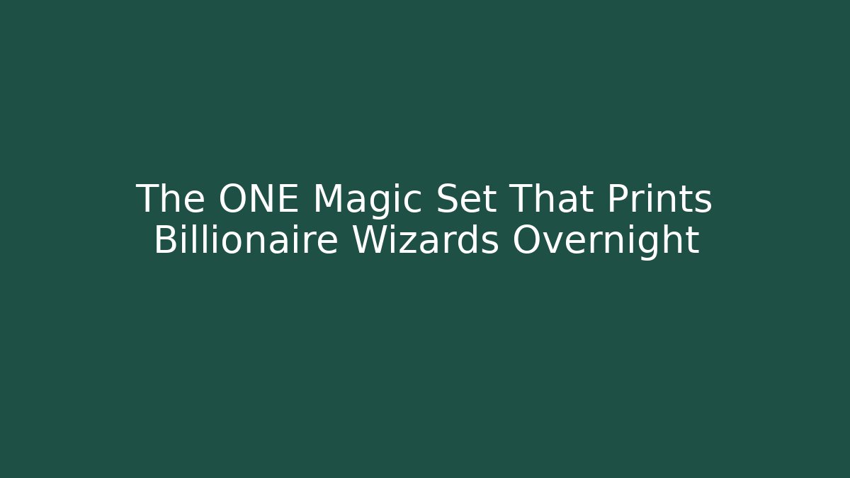 The ONE Magic Set That Prints Billionaire Wizards Overnight - Critter Realm