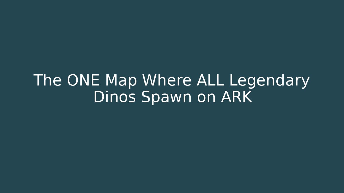 The ONE Map Where ALL Legendary Dinos Spawn on ARK - Critter Realm