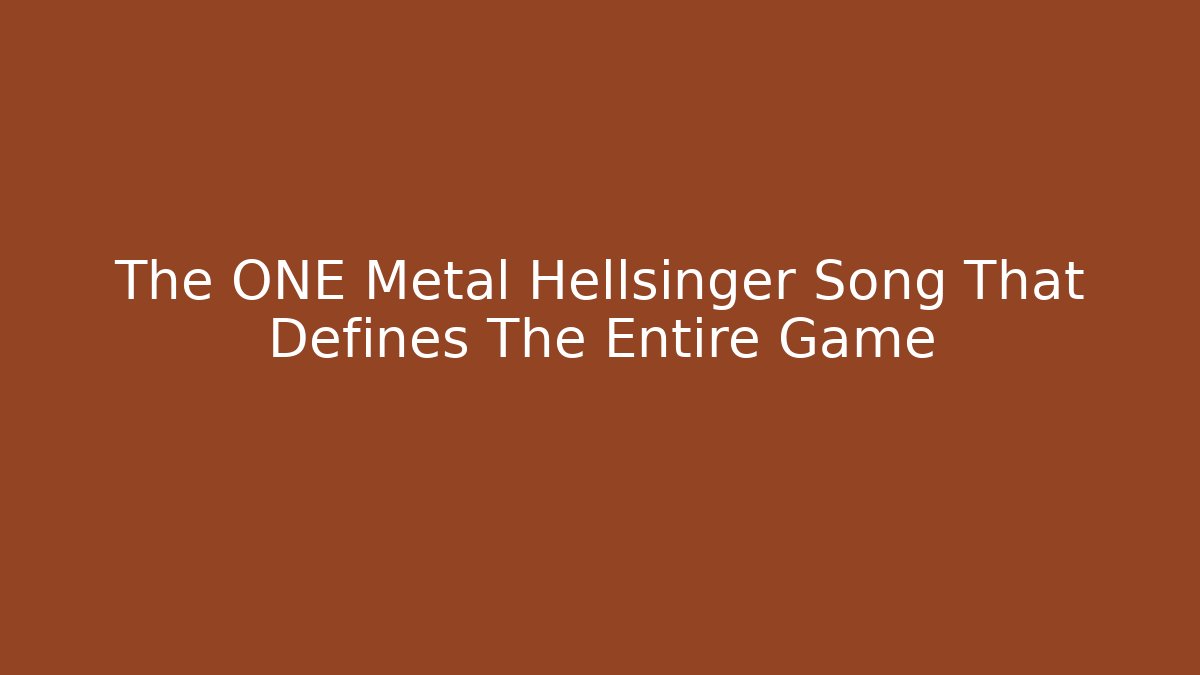 The ONE Metal Hellsinger Song That Defines The Entire Game