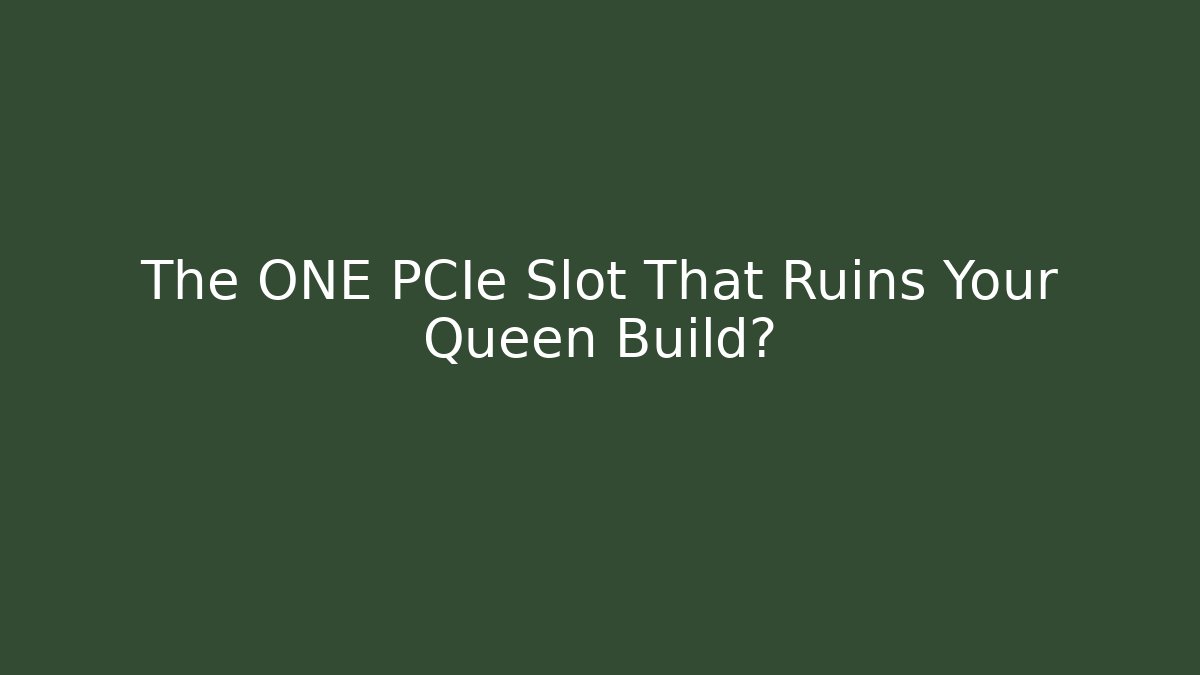 The ONE PCIe Slot That Ruins Your Queen Build? - Critter Realm