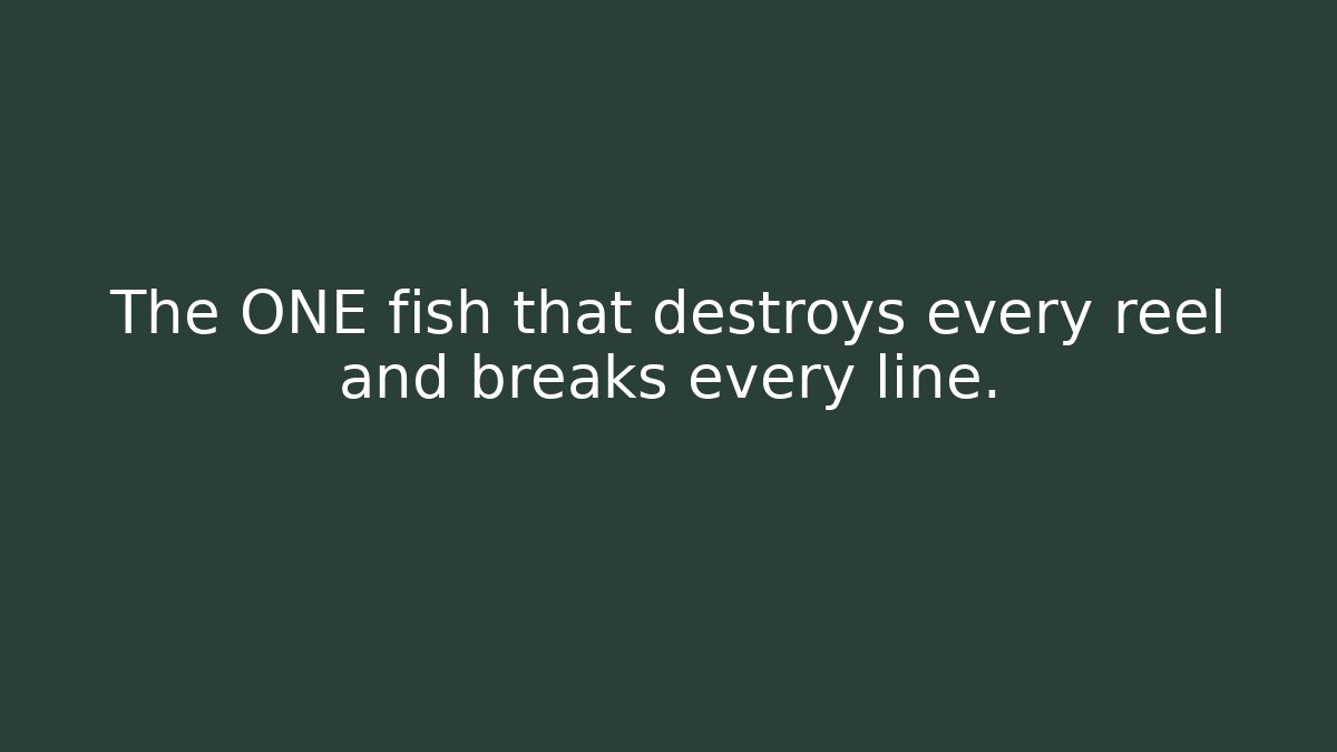 The ONE fish that destroys every reel and breaks every line.