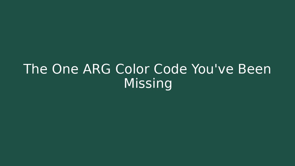 The One ARG Color Code You’ve Been Missing - Critter Realm