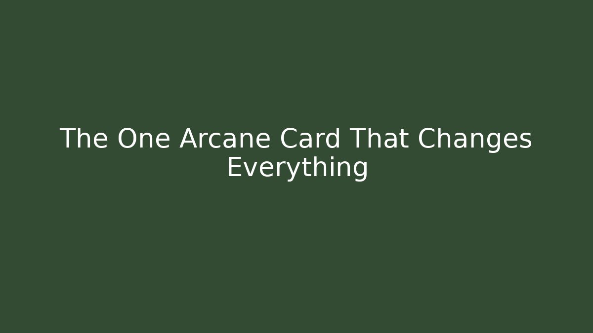 The One Arcane Card That Changes Everything - Critter Realm