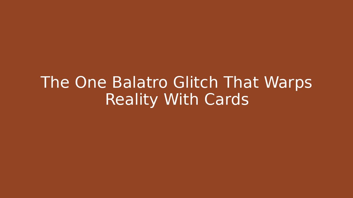 The One Balatro Glitch That Warps Reality With Cards