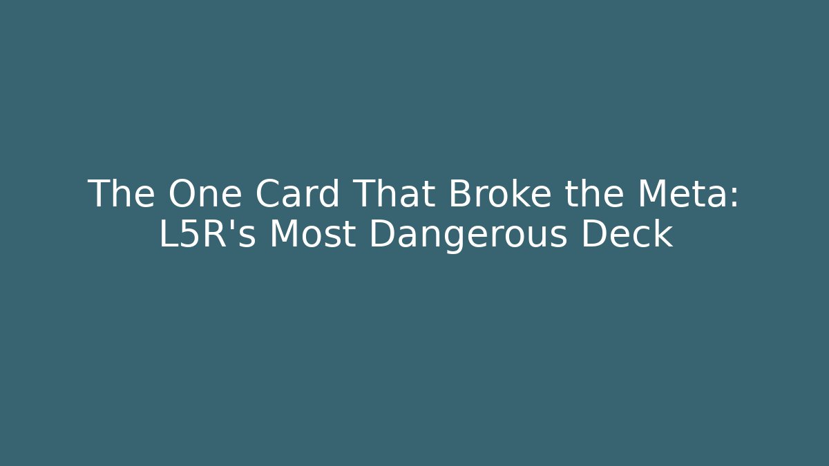 The One Card That Broke the Meta: L5R's Most Dangerous Deck