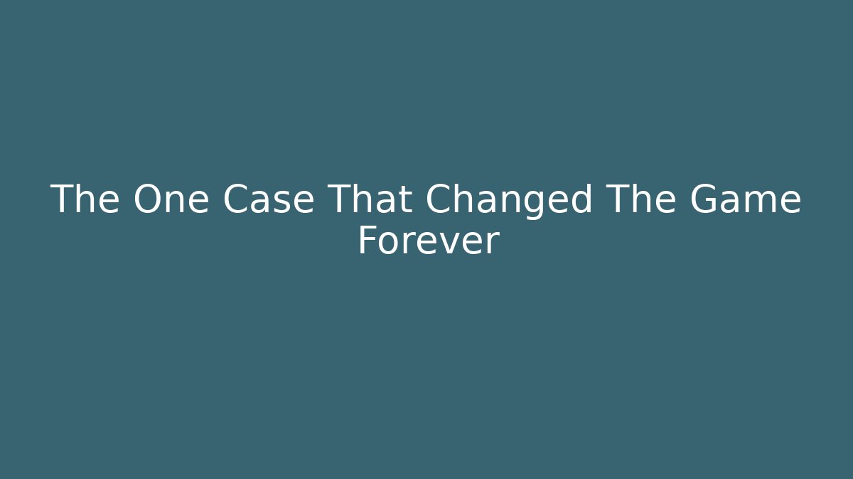 The One Case That Changed The Game Forever - Critter Realm