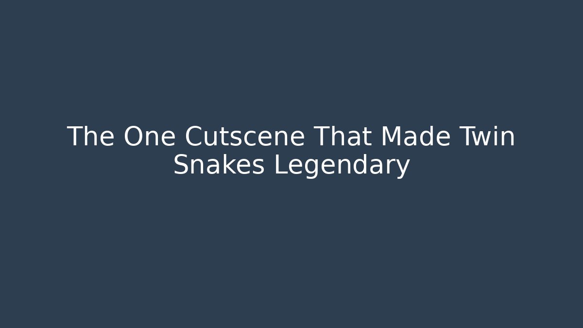 The One Cutscene That Made Twin Snakes Legendary