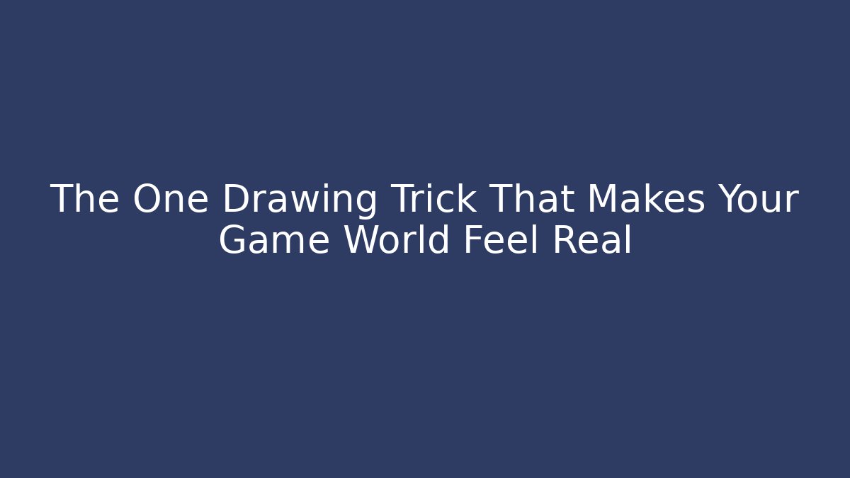 The One Drawing Trick That Makes Your Game World Feel Real