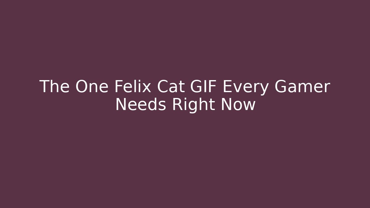 The One Felix Cat GIF Every Gamer Needs Right Now