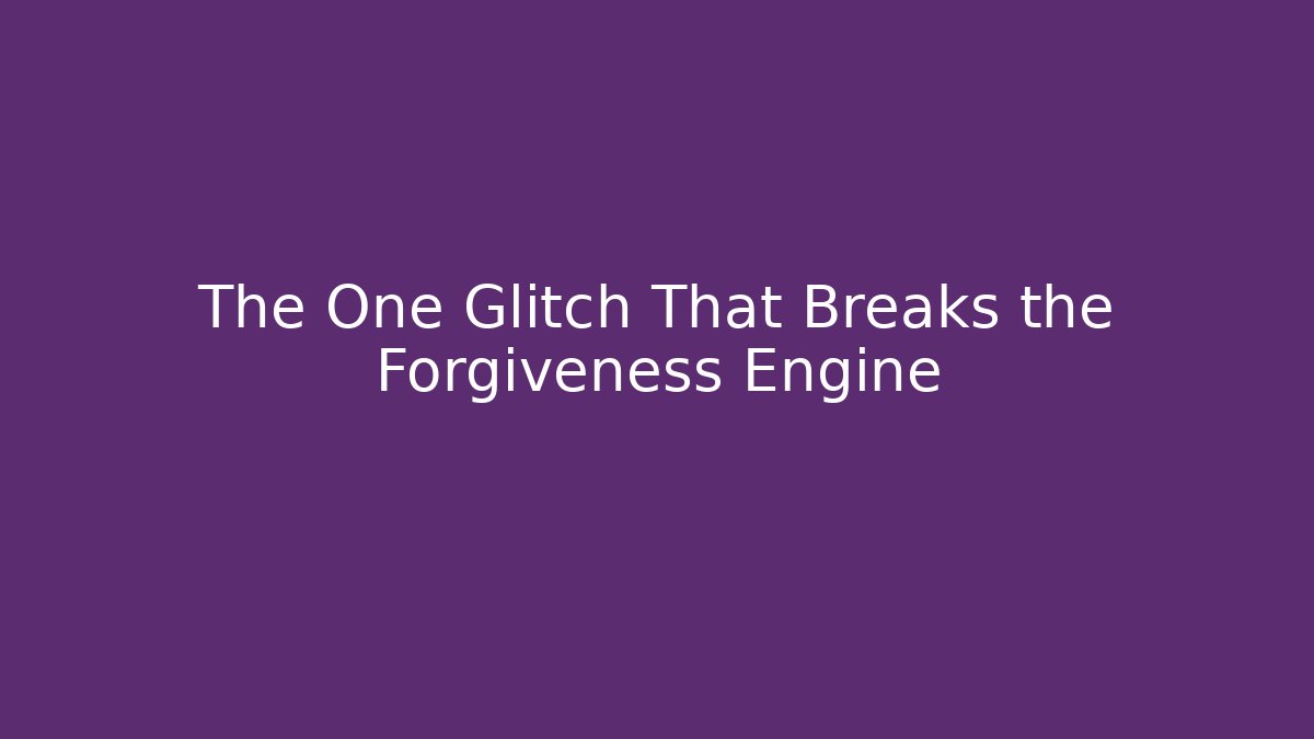 The One Glitch That Breaks the Forgiveness Engine