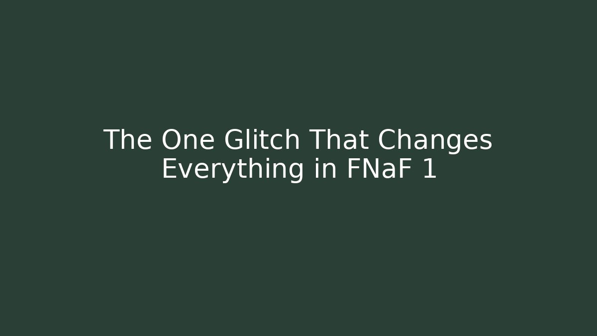 The One Glitch That Changes Everything in FNaF 1 - Critter Realm