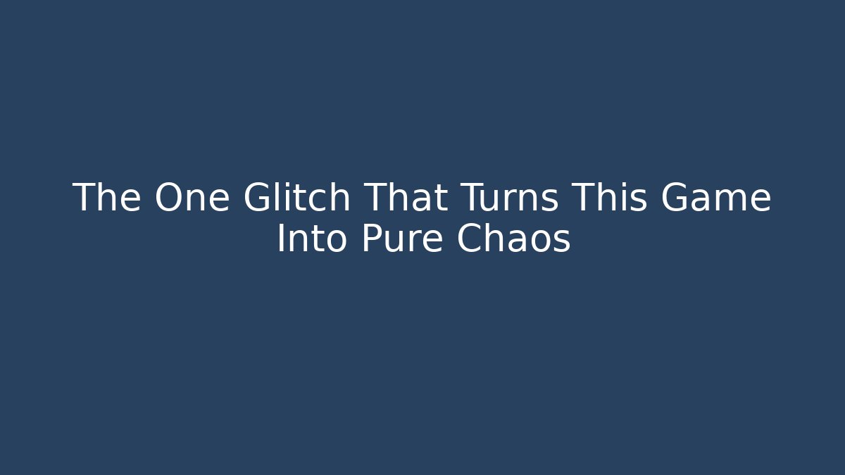 The One Glitch That Turns This Game Into Pure Chaos - Critter Realm