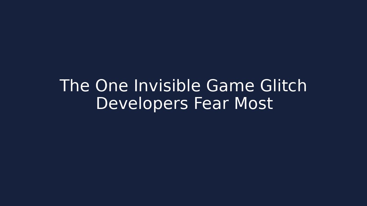 The One Invisible Game Glitch Developers Fear Most