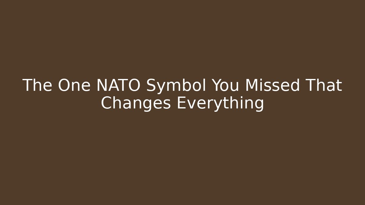 The One NATO Symbol You Missed That Changes Everything