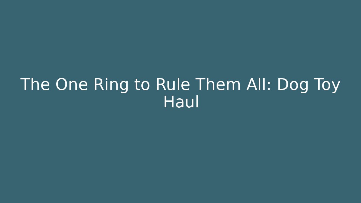 The One Ring to Rule Them All: Dog Toy Haul