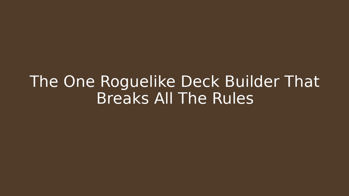 The One Roguelike Deck Builder That Breaks All The Rules - Critter Realm