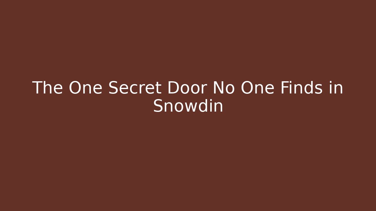 The One Secret Door No One Finds in Snowdin