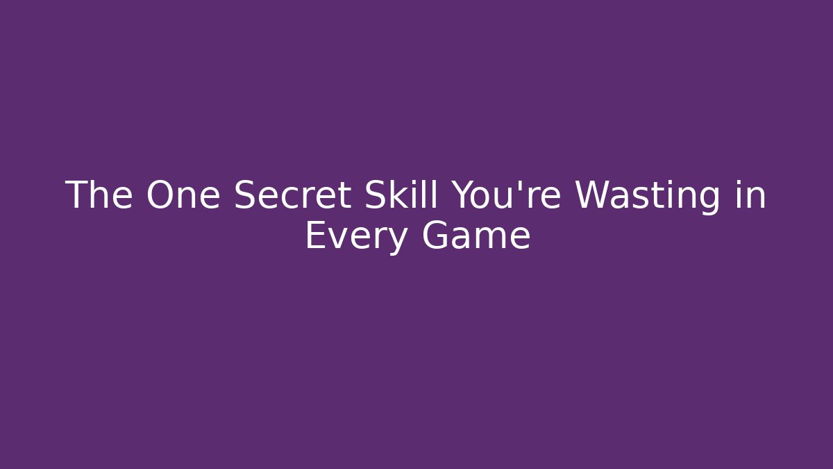 The One Secret Skill You're Wasting in Every Game - Critter Realm