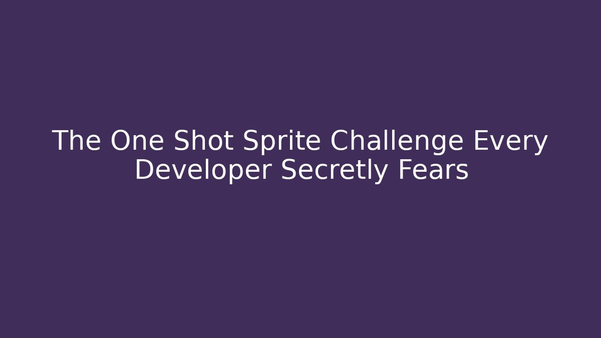 The One Shot Sprite Challenge Every Developer Secretly Fears