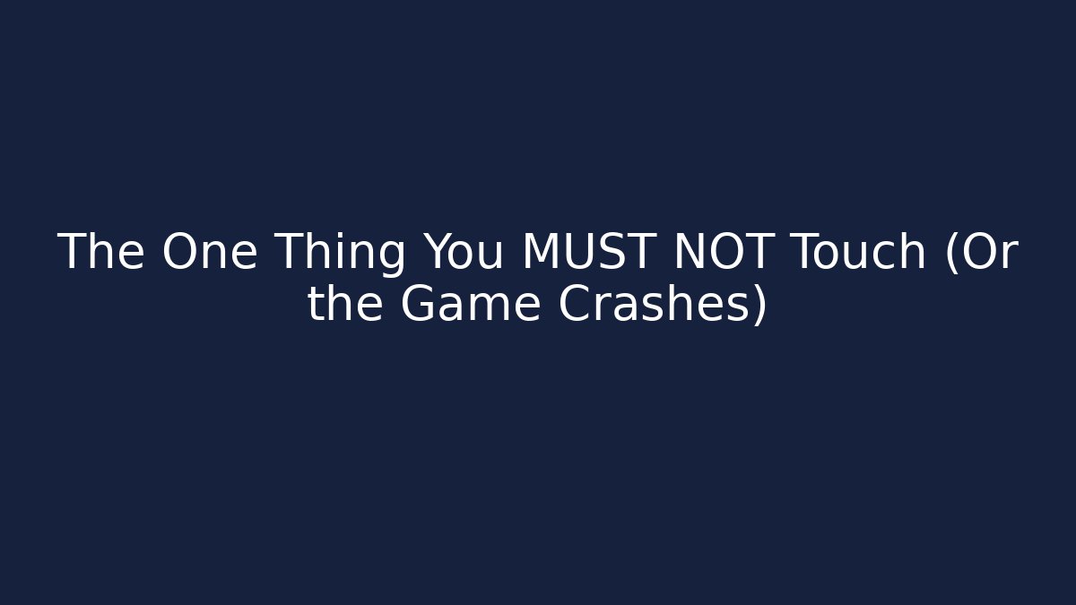 The One Thing You MUST NOT Touch (Or the Game Crashes) - Critter Realm