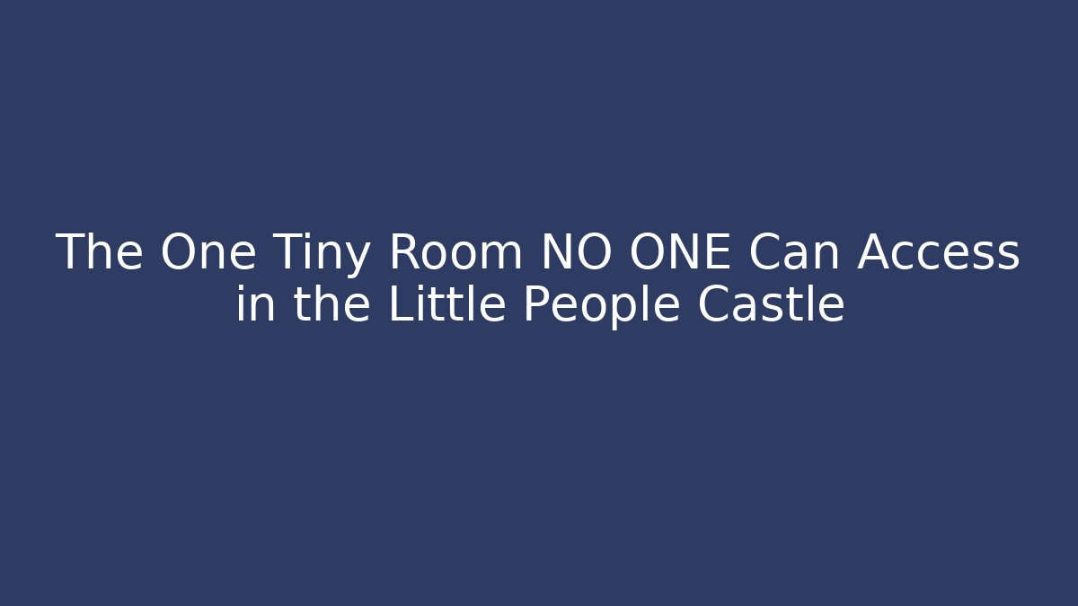 The One Tiny Room NO ONE Can Access in the Little People Castle