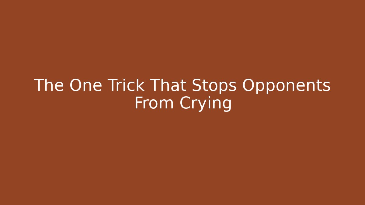The One Trick That Stops Opponents From Crying - Critter Realm