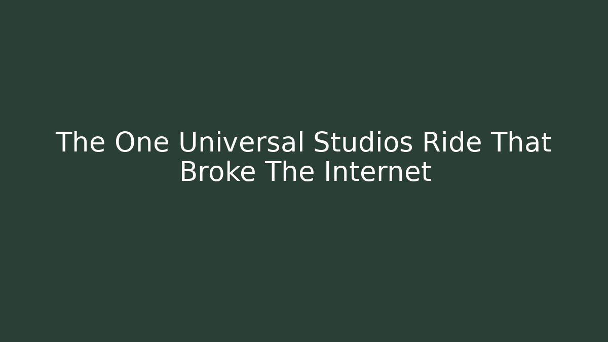 The One Universal Studios Ride That Broke The Internet