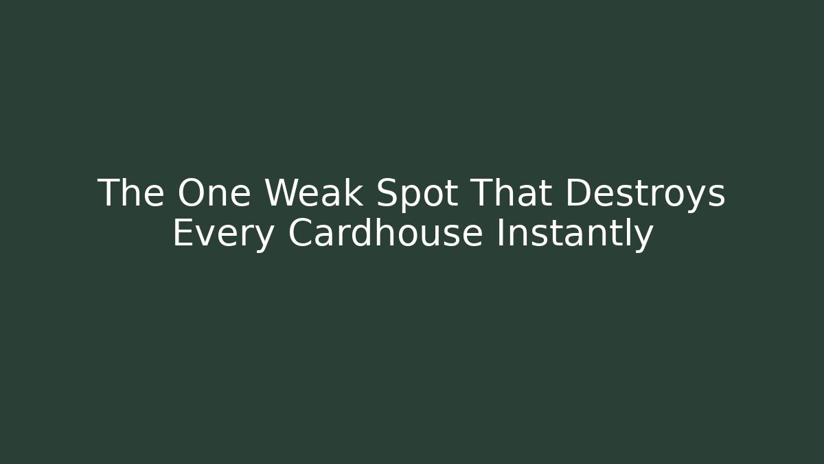 The One Weak Spot That Destroys Every Cardhouse Instantly