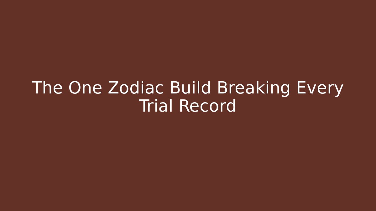 The One Zodiac Build Breaking Every Trial Record - Critter Realm