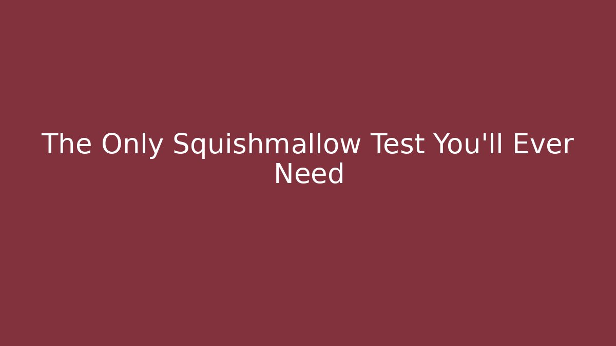 The Only Squishmallow Test You'll Ever Need