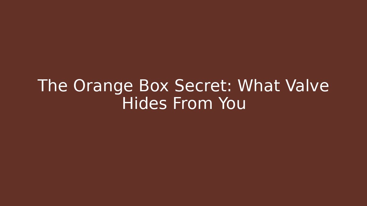 The Orange Box Secret: What Valve Hides From You